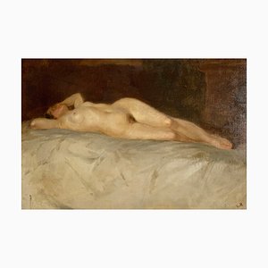 Ludwig Von Hofmann, Liegender Akt, década de 1890, óleo sobre lienzo