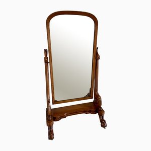 Antique Victorian Quality Mahogany Cheval Mirror, 1860s