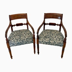 Antique Regency Quality Mahogany Desk Chairs, 1825, Set of 2