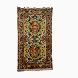 Roses Oriental Hand Knotted Rug in Wool, 1920s