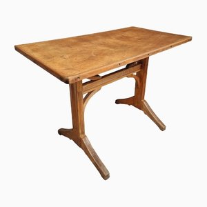 Vintage Beech Side Table or Worktable, 1930s