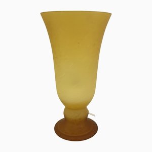 Italienische Mid-Century Tischlampe aus gelbem Glas, 1960er