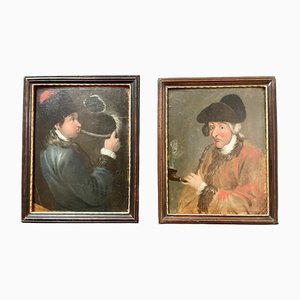 After Giacomo Ceruti, Portraits, 1700s, Oil on Canvas, Set of 2