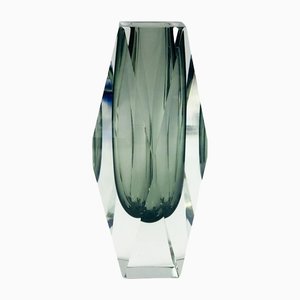 Large Mid-Century Murano Faceted Sommerso Glass Vase attributed to Flavio Poli for Alessandro Mandruzzato, Italy, 1960s