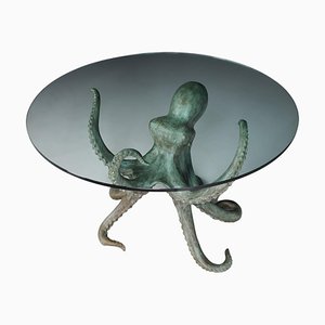 Italienischer Patinierter Octopus Tisch aus Bronze, 1970er