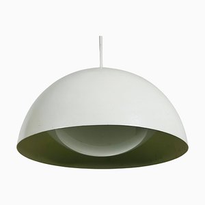 White Metal and Glass Pendant Lamp in the style Temde, 1970s