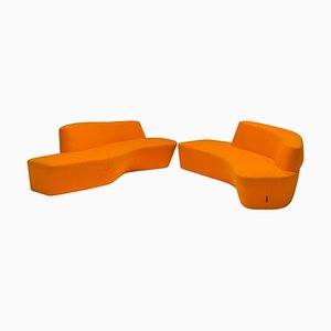 Orange Polar Sofas by Pearson Lloyd for Tacchini, 2000s, Set of 2