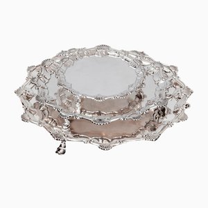 Antique Trays in Sterling Silver, London, 1760s, Set of 3