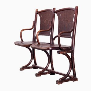 Asientos de teatro originales del siglo XIX atribuidos a Michael Thonet para Thonet