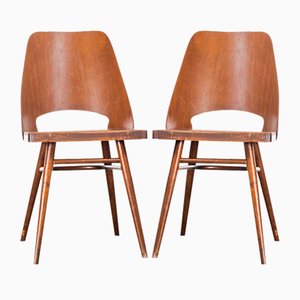 Walnut Dining Chairs by Radomir Hoffman, 1950s, Set of 2