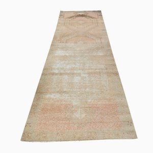 Türkischer Vintage Läufer aus neutraler Wolle, 1960er