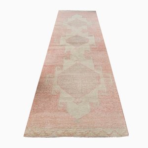 Vintage Turkish Pink Wool Runner Rug, 1960s