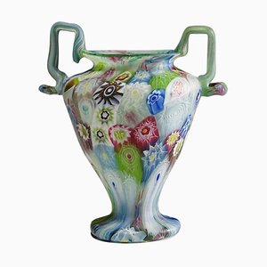 Millefiori Amphora Vase from Vetreria Toso, Murano, 1890s