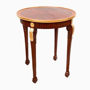 Antique Napoleon III French Table in Exotic Wood with Golden Bronze Applications, 1800s