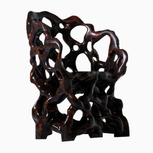 Skulpturaler Stuhl aus geschnitztem Holz, 1970er