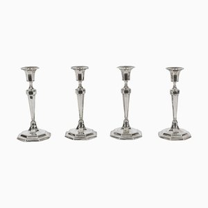 Antique Sterling Silver Candlesticks by Hawkesworth Eyre & Co, 1920s, Set of 4
