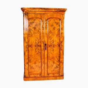 19th Century Victorian Burr Walnut Two Door Wardrobe