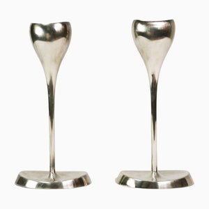 Danish Tulips Candlesticks from Absa, 1970s, Set of 2
