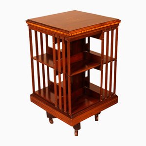 19th Century Mahogany and Inlays Revolving Bookcase