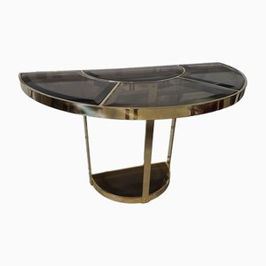 Console Table in Brass and Glass, 1960s