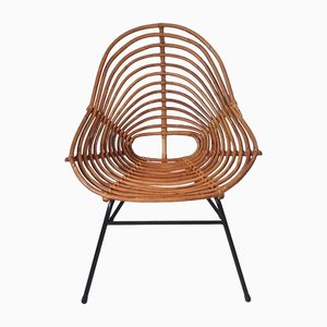 Vintage Lounge Chair in Rattan from Rohé Noordwolde, 1960s