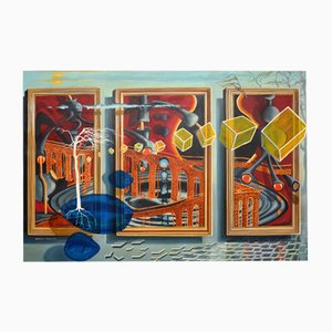 John Mackay, Composición abstracta, años 90, óleo sobre lienzo