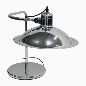 Lámpara de mesa industrial Mid-Century de cromo, años 60