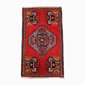 Petit Tapis Vintage en Laine Rouge, Turquie