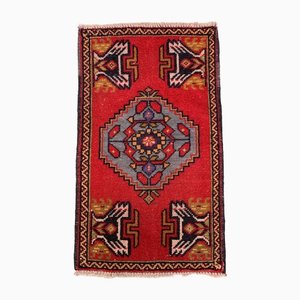 Small Vintage Red Wool Rug, Turkey
