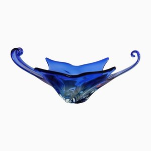 Große italienische Vase aus blauem Muranoglas von Made Murano Glas, 1960er