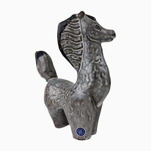 Figura de animal de cerámica esmaltada de Upsala Ekeby, Suecia, años 70