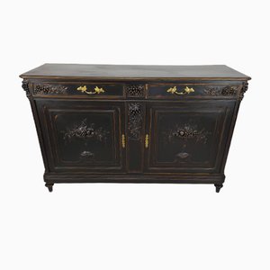 Black Patinated Sculpted Buffet, 1890s