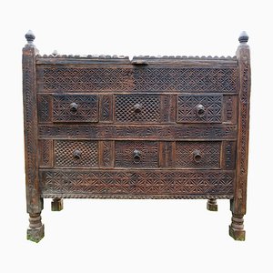 Antique Afghan Chest in Wood, 1930s
