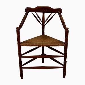 Stuhl aus Eiche & Korbgeflecht, 1950er