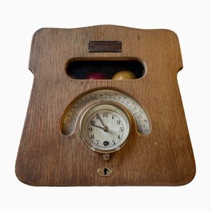 Horloge de Billard Antique en Chêne avec Minuterie par PO Pedersen Copenhagen, 1920s