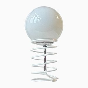 Lámpara de mesa danesa minimalista blanca de Bel, años 80