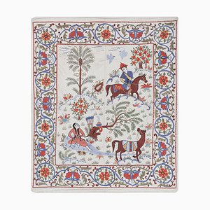 Vintage Silk Animal Suzani Tapestry