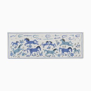 Silk Suzani Horse Embroidery Tablecloth Runner