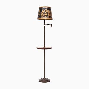 Swing Arm Floor Lamp with Table, England, 1990s