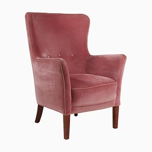 Rosa Velvet Armchair from Frits Henningsen, 1940s