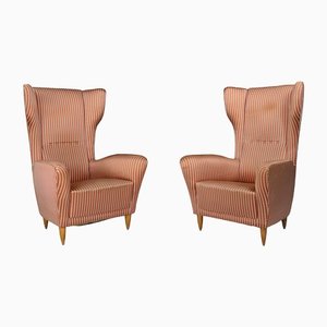 Two High Back Armchairs by Gio Ponti, Italy, 1940s, Set of 2