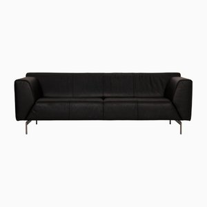 Black Leather 318 Linea Four-Seater Sofa from Rolf Benz