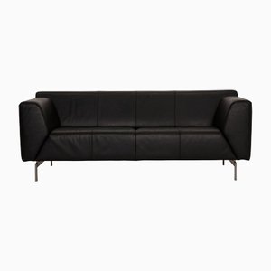 Black Leather 318 Linea Three-Seater Sofa from Rolf Benz