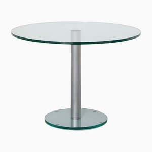 Round Glass Pedestal Table, 2000s