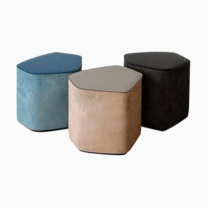 Leather Stools by Nestor Perkal, Set of 3
