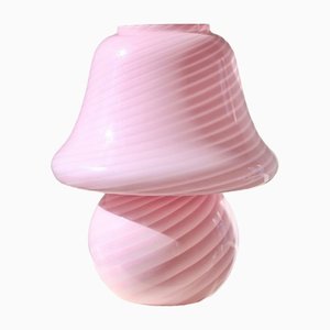 Vintage Murano Large Pink Mushroom Lamp, 1970s