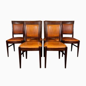 Sheep Leather Dining Room Chairs, Set of 4