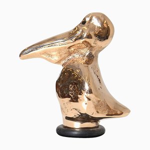 Gilded Bronze Pelican Sculpture from Bernhard Lipsøe