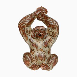 Monkey Figure in Stoneware by Knud Kyhn