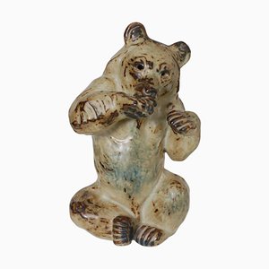 Figura de oso nº 21675 de cerámica de Knud Kyhn para Royal Copenhagen